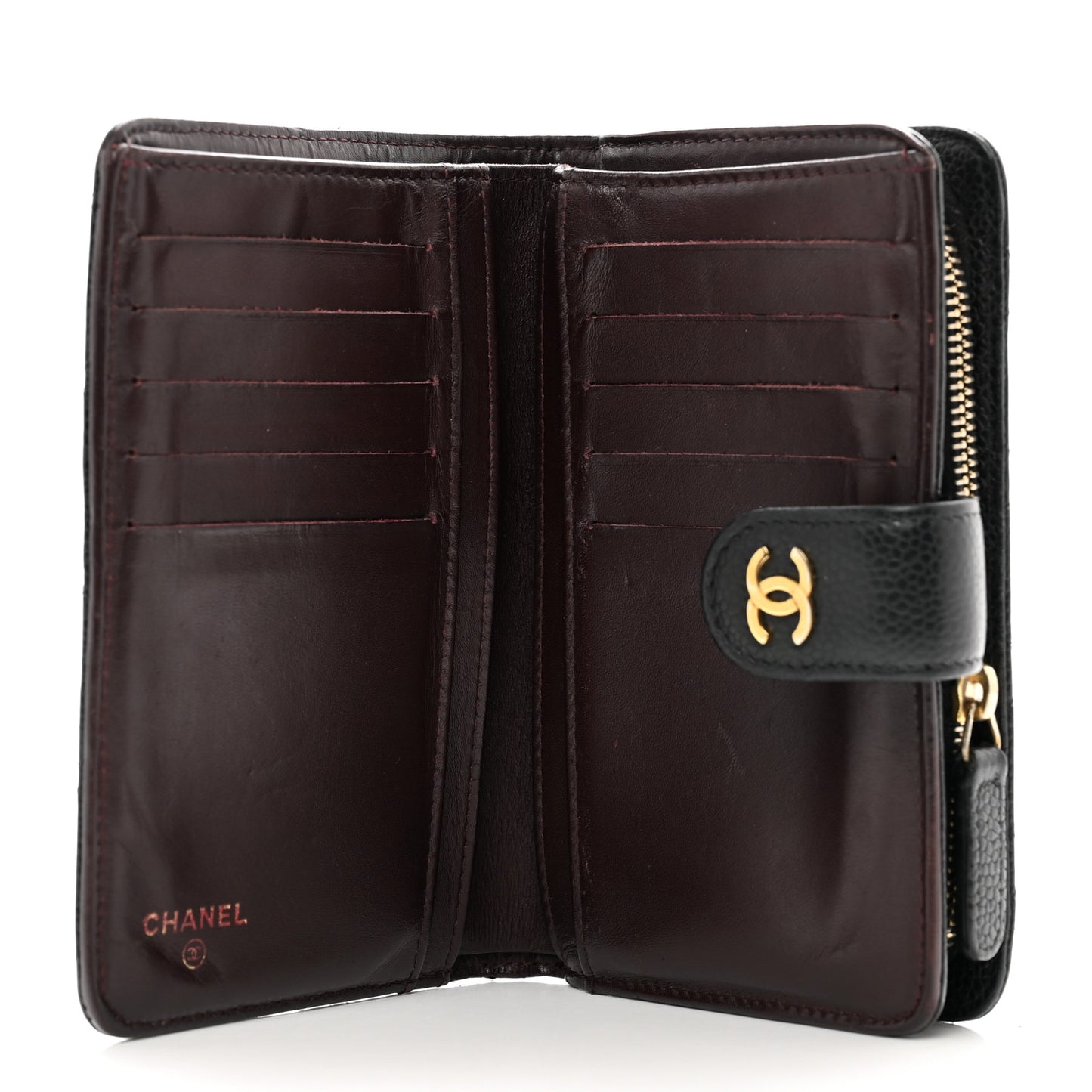 Caviar Quilted CC French Wallet Black
