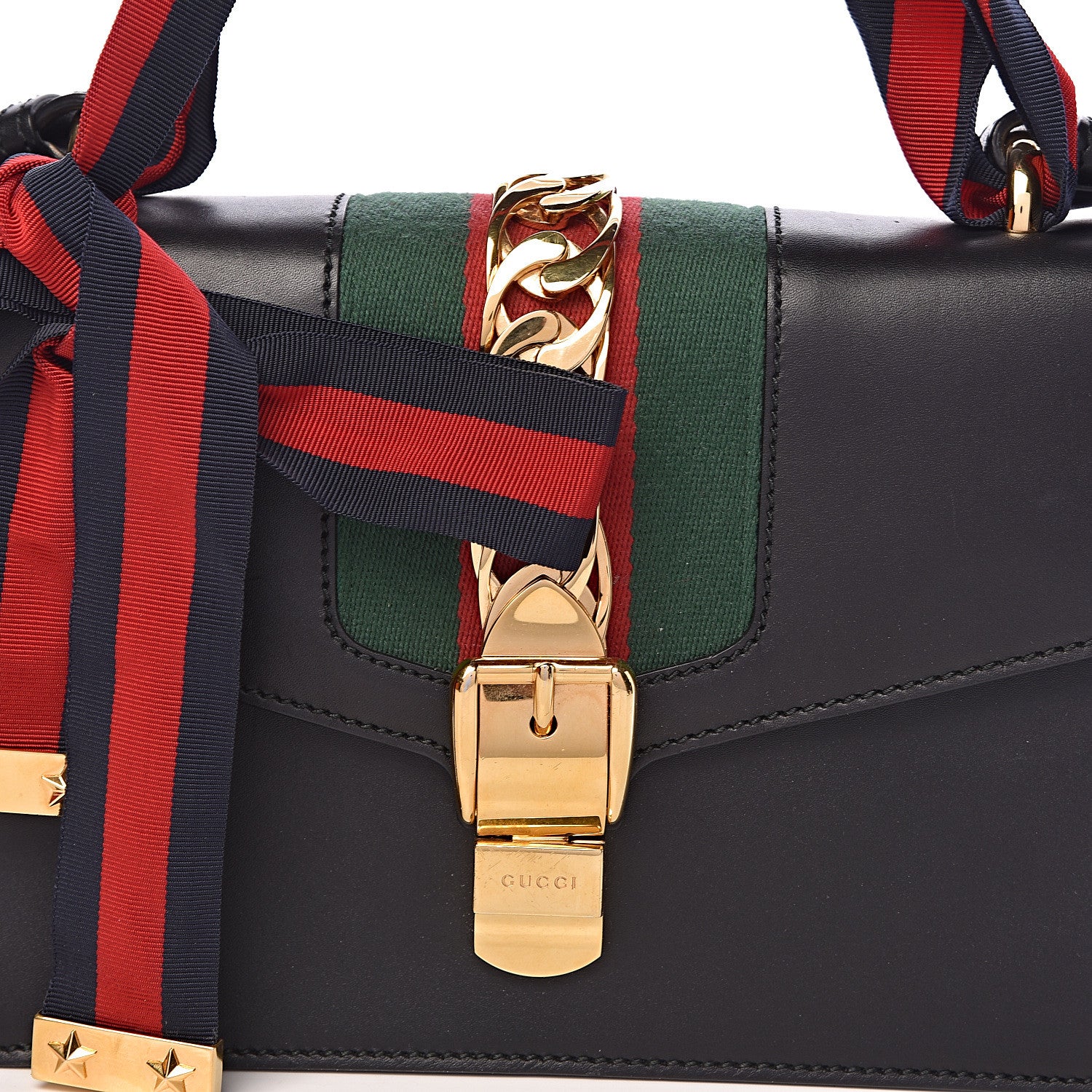 Gucci Calfskin Small Sylvie Shoulder Bag Black 10 of 10