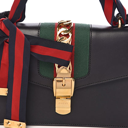 Gucci Calfskin Small Sylvie Shoulder Bag Black 10 of 10