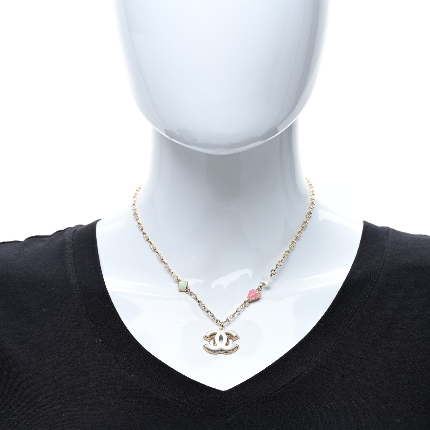 Chanel Resin CC Star CC Necklace Gold 2 of 4