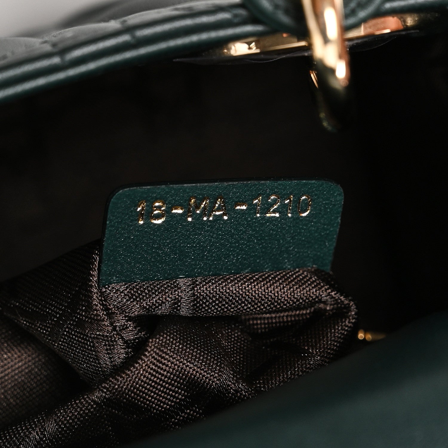 Christian Dior Lambskin Cannage Mini Lady Dior Dark Green 7 of 11