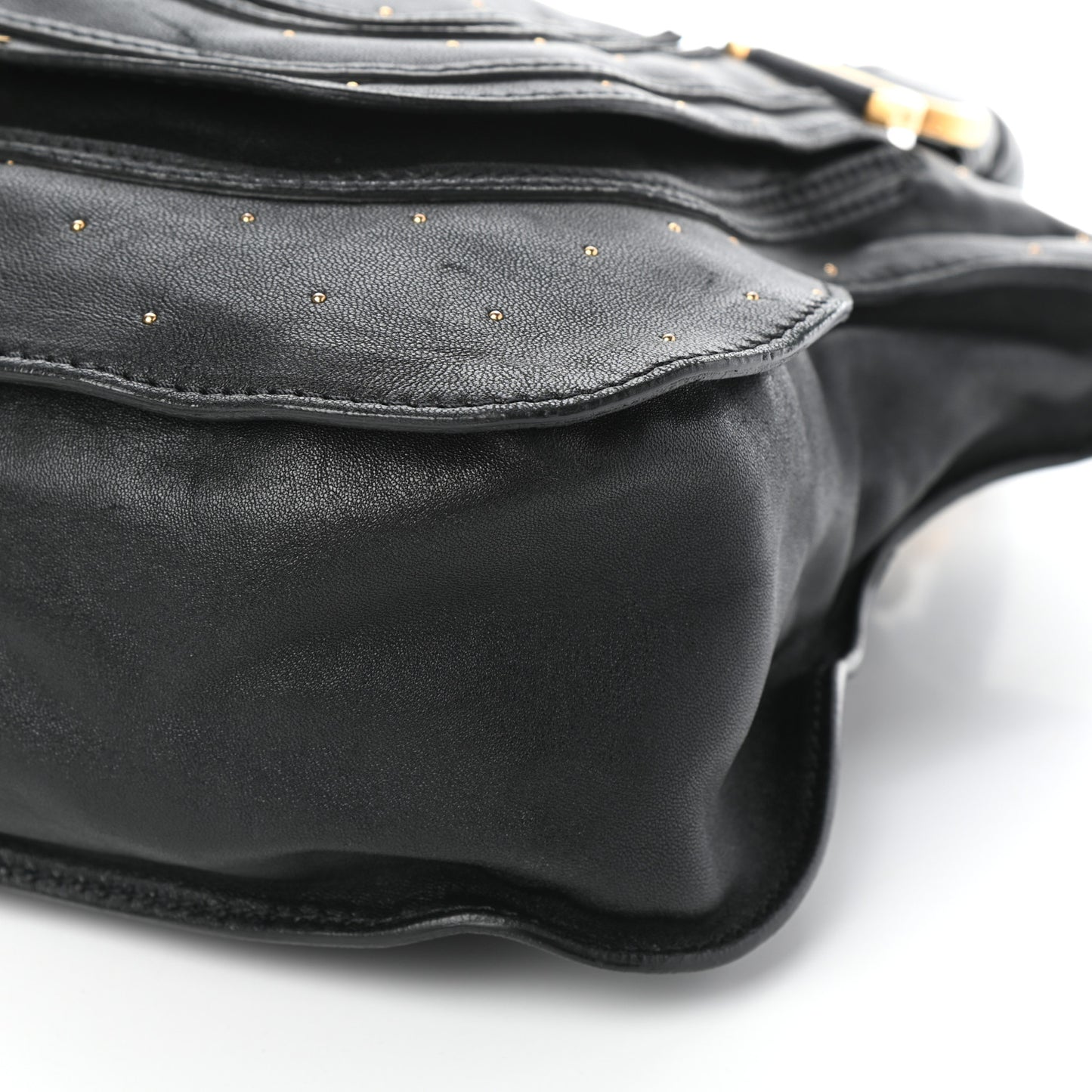 Calfskin Studded Medium Marcie Satchel Black