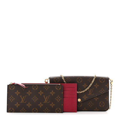 Louis Vuitton Monogram Pochette Felicie Chain Wallet Fuchsia 3 of 12