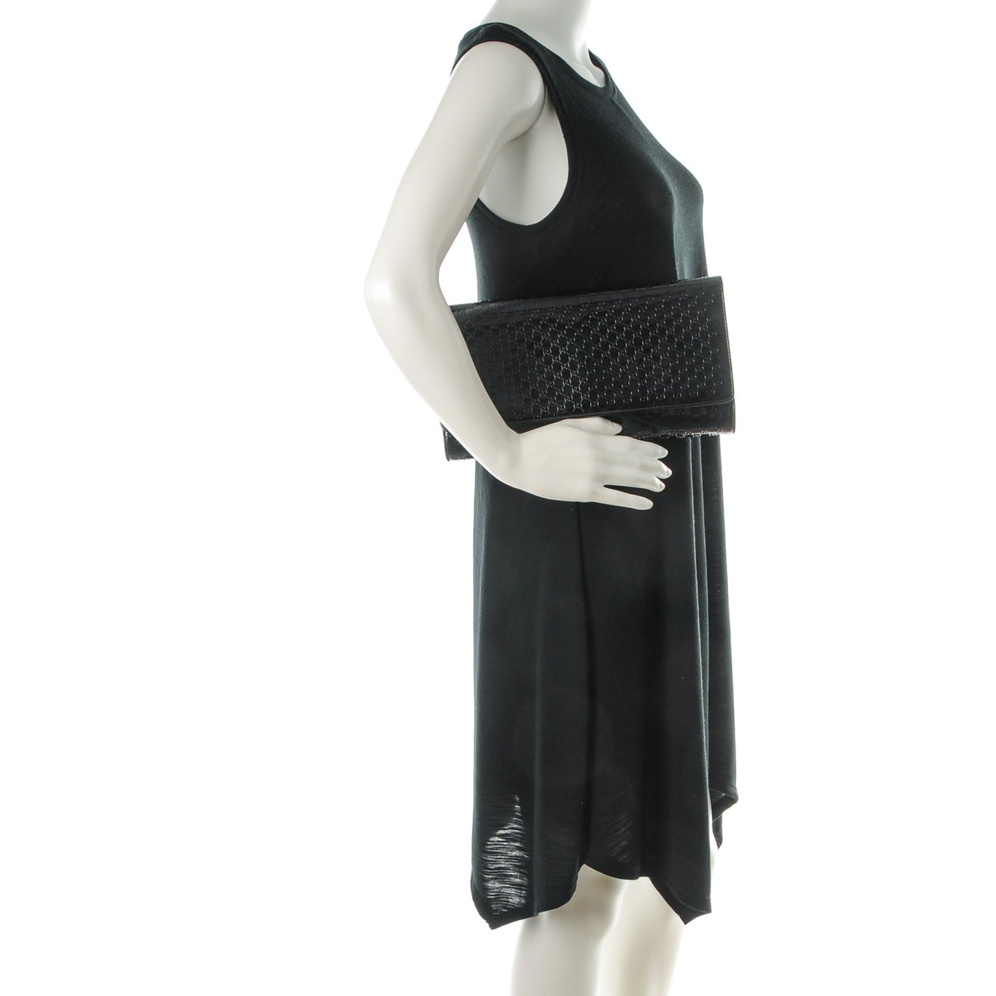 Patent Microguccissima Medium Broadway Evening Clutch Black