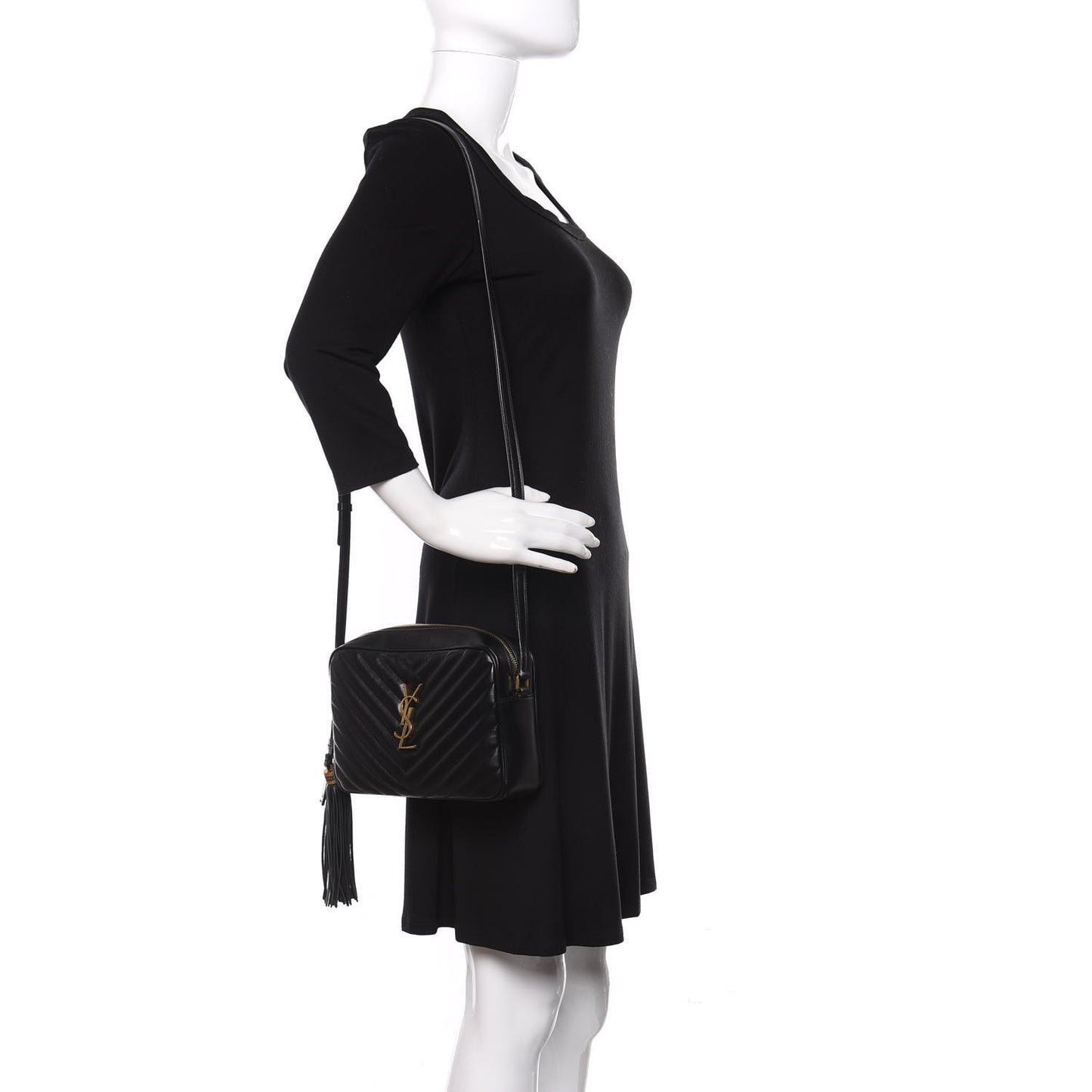 Calfskin Matelasse Monogram Lou Camera Bag Black