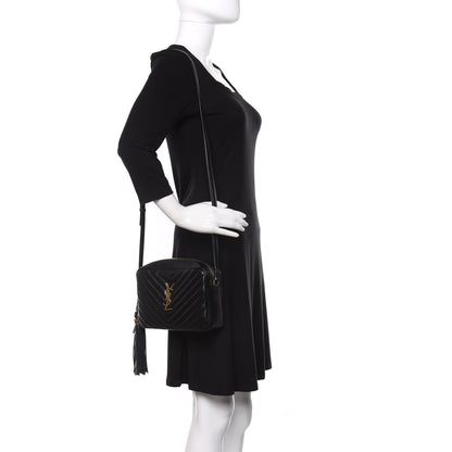 Saint Laurent Calfskin Matelasse Monogram Lou Camera Bag Black 2 of 9