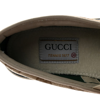 Gucci GG Monogram Womens 1977 Tennis Slip On 30mm Sneakers 36 Beige Ebony Mystic White 8 of 9