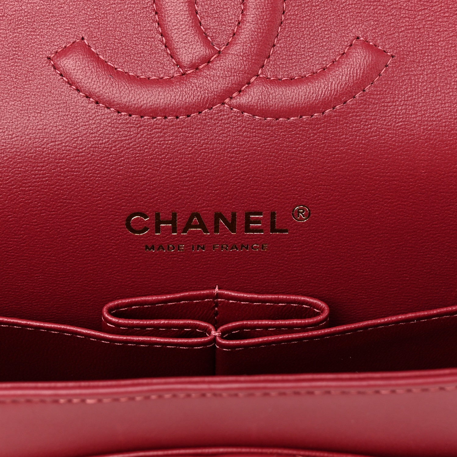 Chanel Lambskin Quilted Medium Double Flap Burgundy 6 of 10