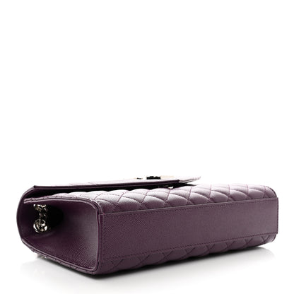 Saint Laurent Grain De Poudre Textured Mixed Matelasse Triquilt Medium Monogram Satchel Lilac 4 of 10