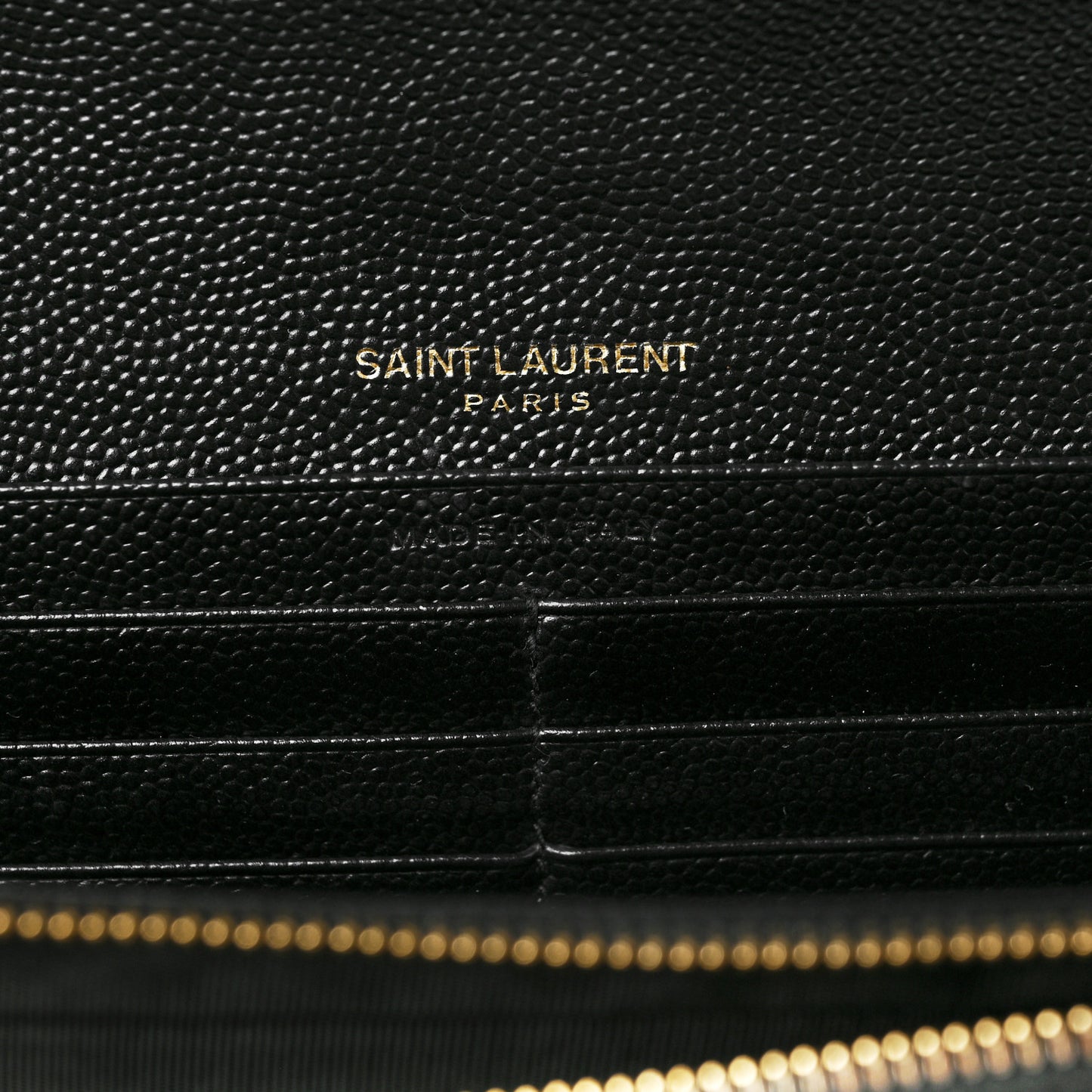 Grain De Poudre Matelasse Chevron Monogram Flap Wallet Black