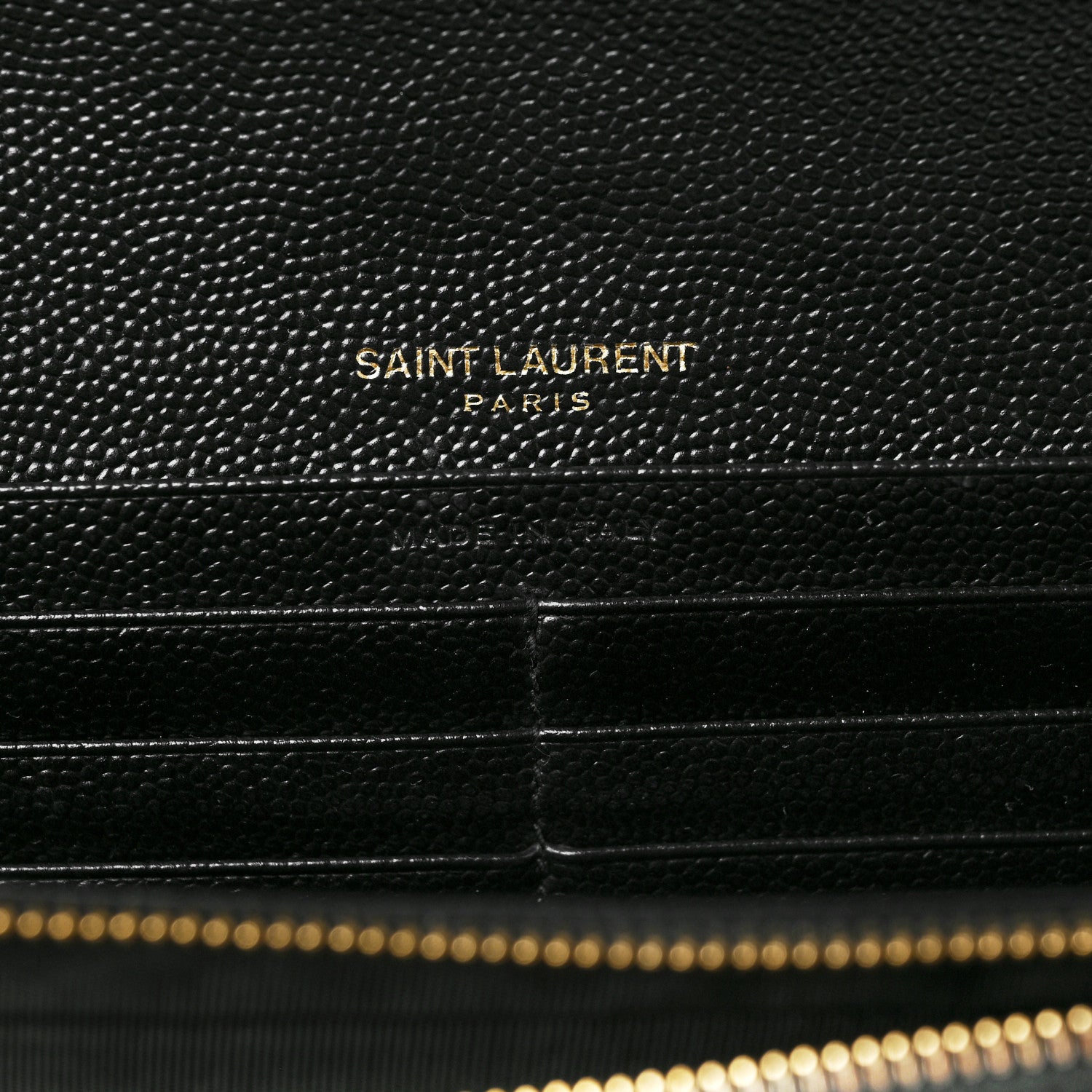 Saint Laurent Grain De Poudre Matelasse Chevron Monogram Flap Wallet Black 7 of 9