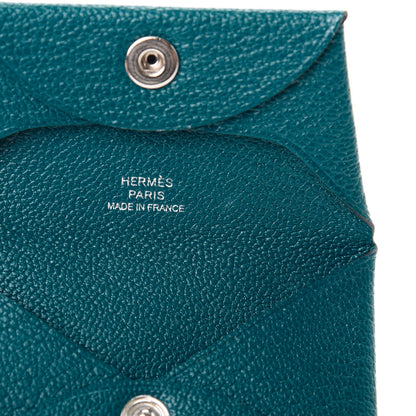 Hermes Chevre Mysore Bastia Coin Purse Vert Bosphore 6 of 7