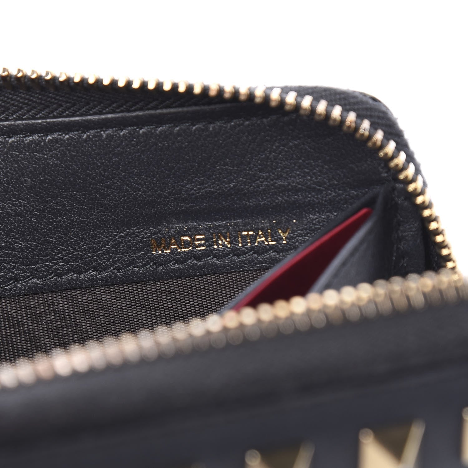 Valentino Garavani Calfskin Rockstud Zip Around Wallet Black 7 of 7