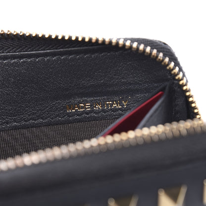 Valentino Garavani Calfskin Rockstud Zip Around Wallet Black 7 of 7