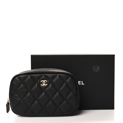 Chanel Caviar Quilted Small Curvy Pouch Cosmetic Case Black 8 of 8