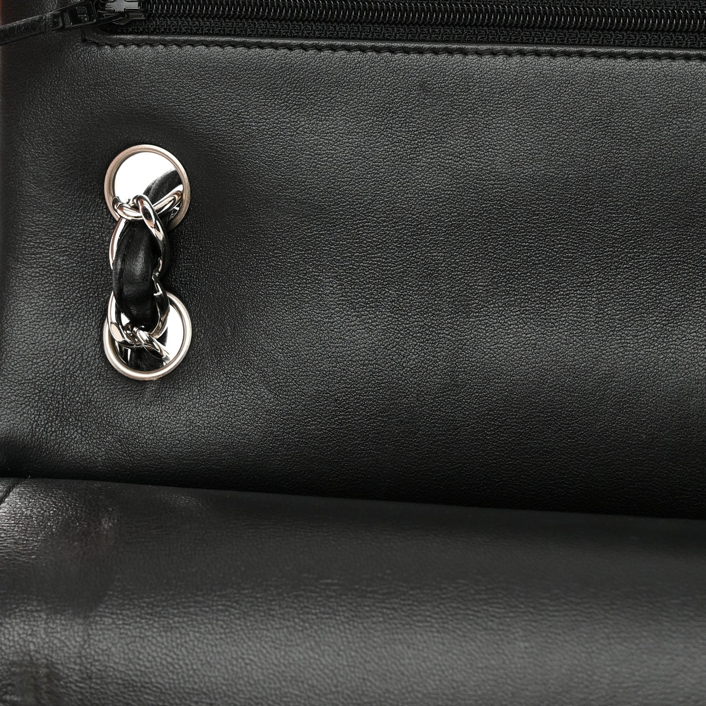 Lambskin Quilted Jumbo Double Flap Black