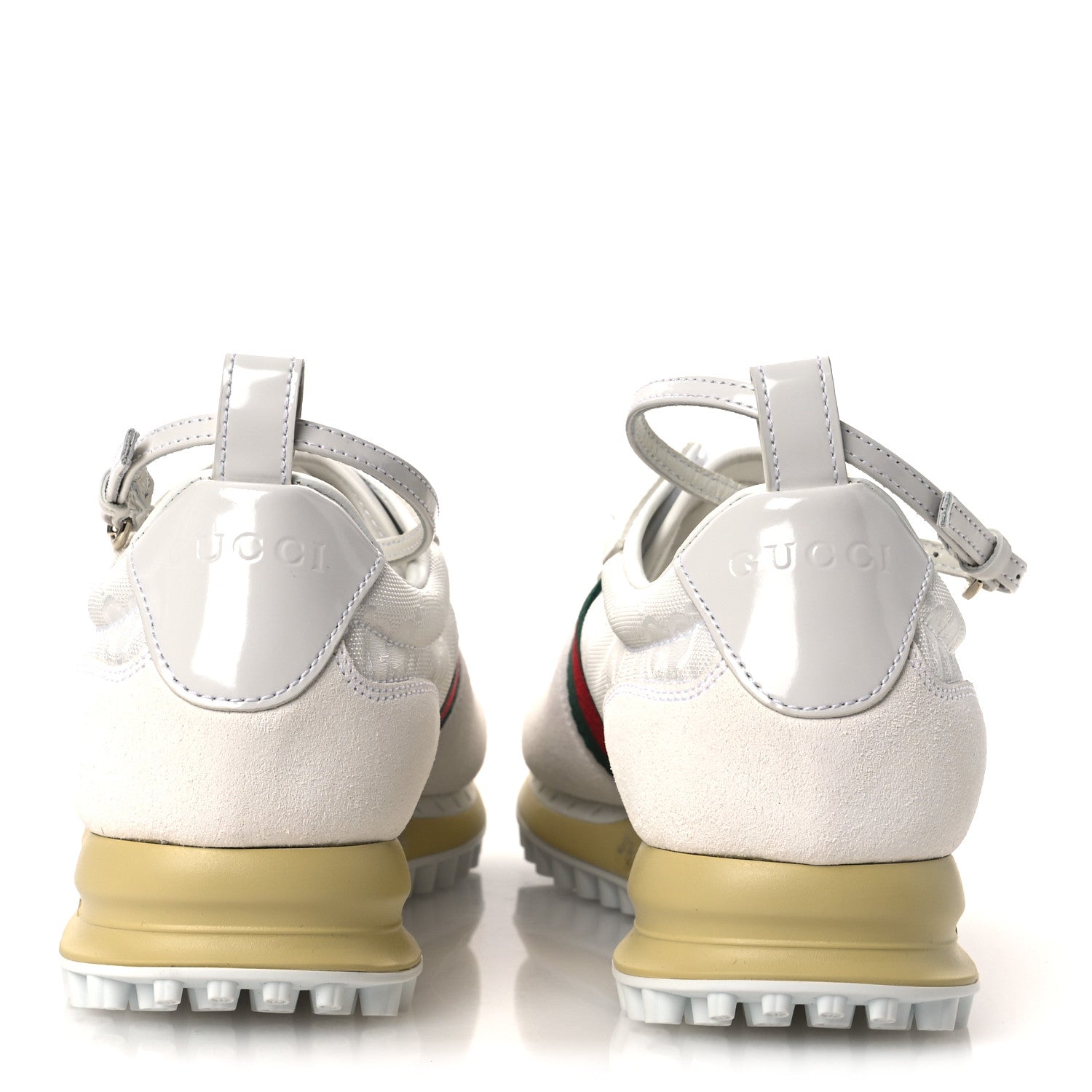 Gucci GG Suede Monogram Web Re-Motion Sneakers 37.5 White 6 of 11