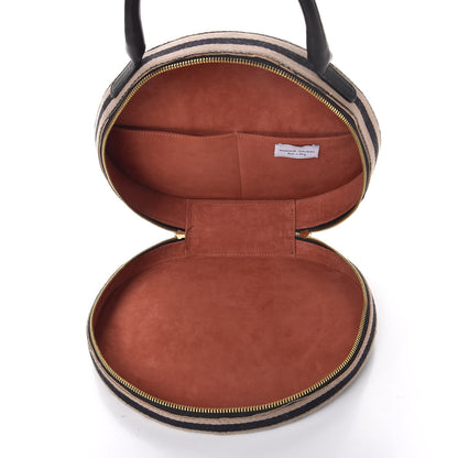 Mansur Gavriel Canvas Striped Girard Circle Bag Black 5 of 6