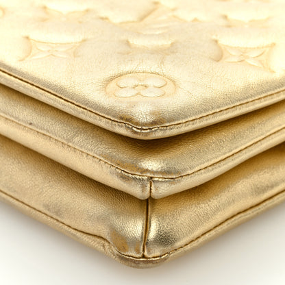 Louis Vuitton Metallic Lambskin Embossed Monogram Pochette Coussin Gold 7 of 10