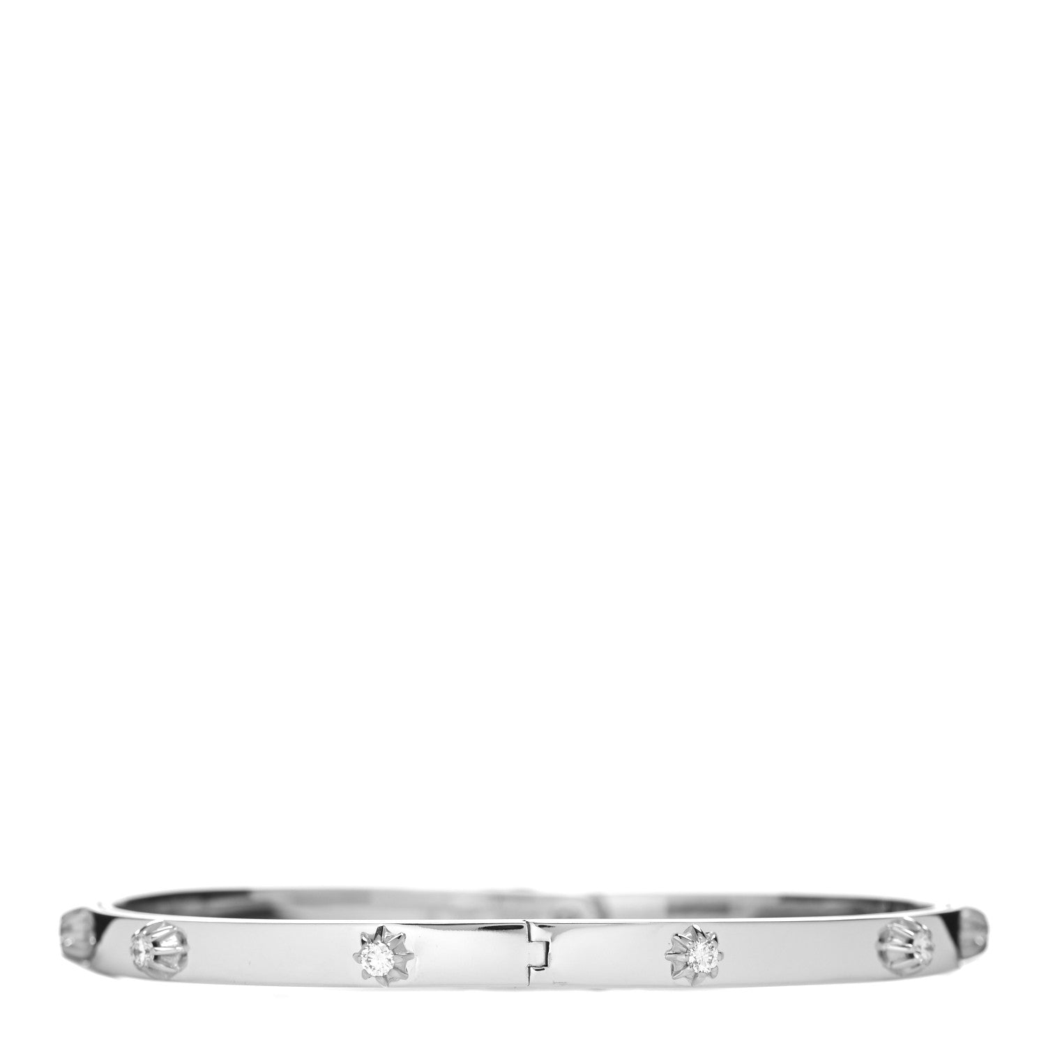 Gucci 18K White Gold Diamond GG Running Bracelet 3 of 4