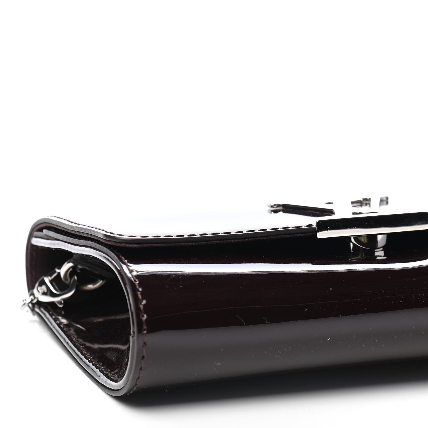 Louis Vuitton Patent Louise PM Chain Clutch Black 5 of 7