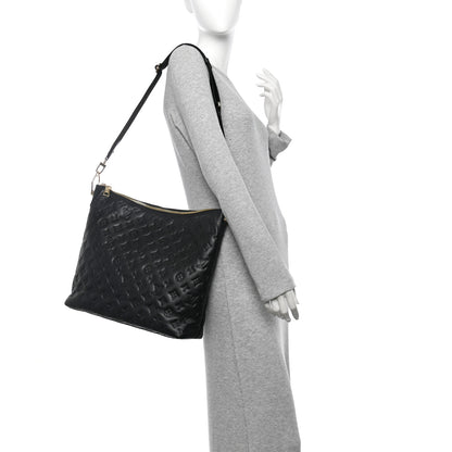 Louis Vuitton Lambskin Embossed Monogram Coussin Hobo MM Black 2 of 11