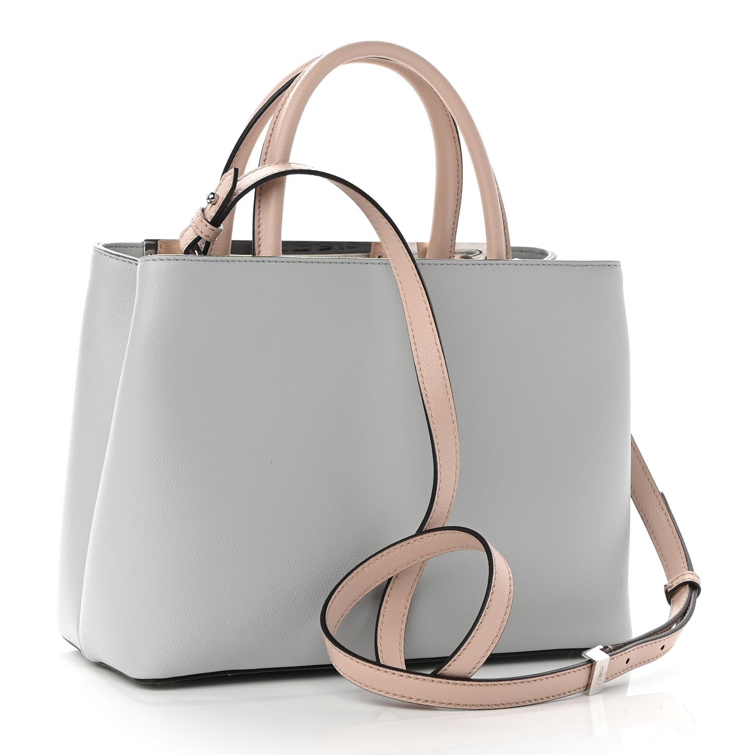 Fendi Vitello Cruise Monster Studded Petite 2Jours Tote Grigio Perla Amido Multicolor 3 of 8