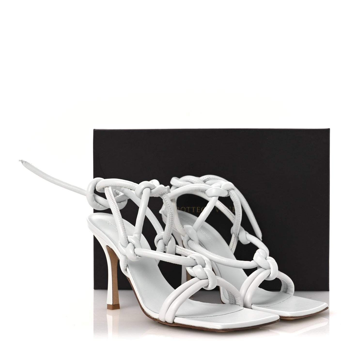 Nappa Dream Knotted Sandals 39.5 Optic White