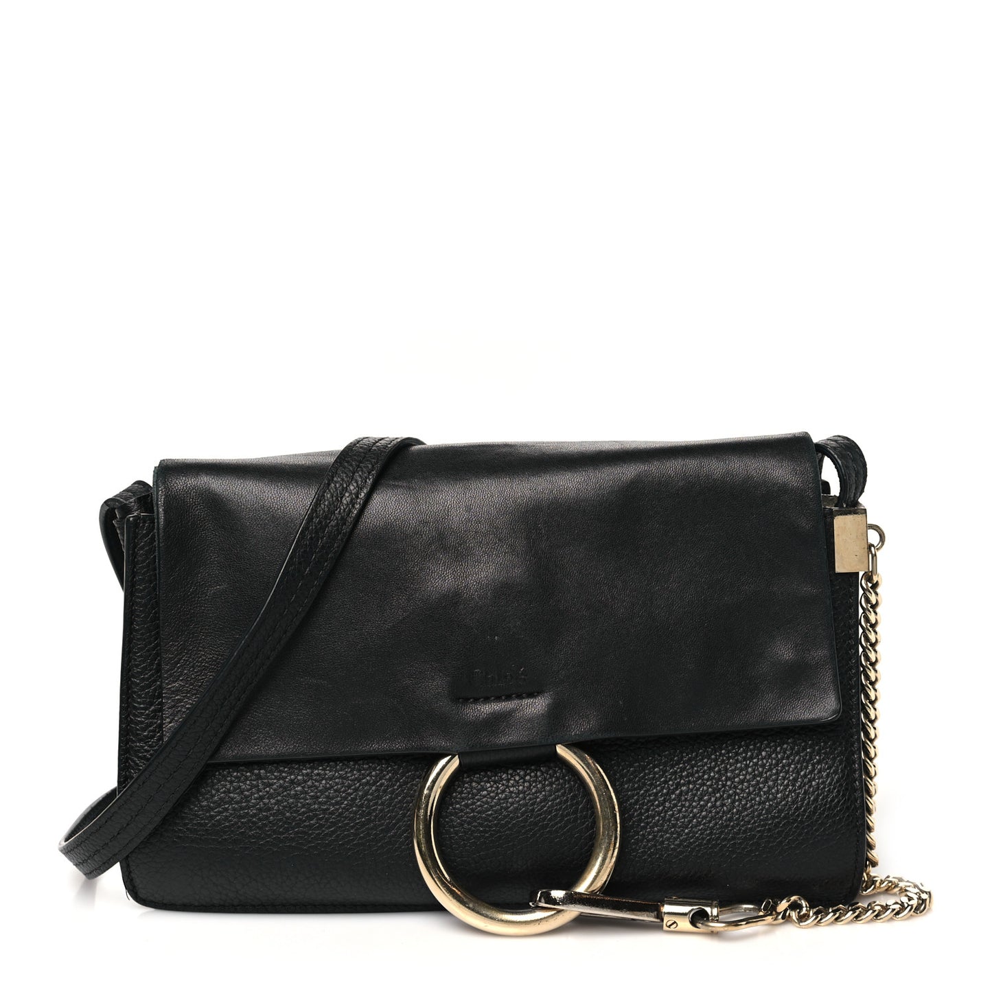 Goatskin Small Faye Shoulder Bag Black