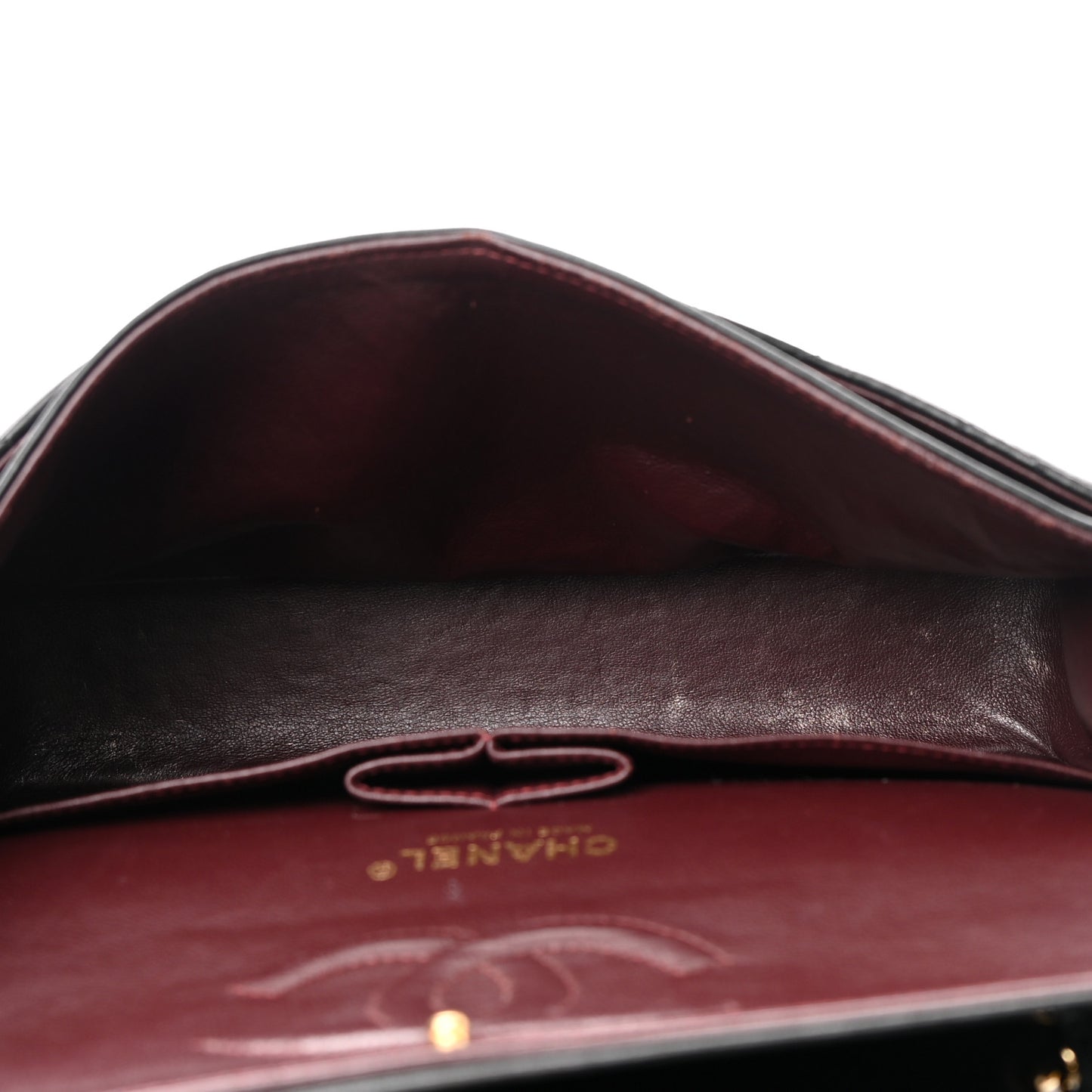 Lambskin Quilted Medium Double Flap Black