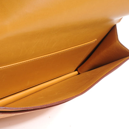 Hermes Ostrich Envelope Shoulder Bag Saffron 5 of 7