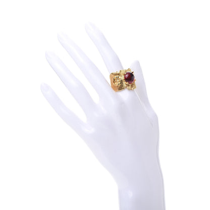 Gucci Metal Crystal GG Ring M Red 2 of 5