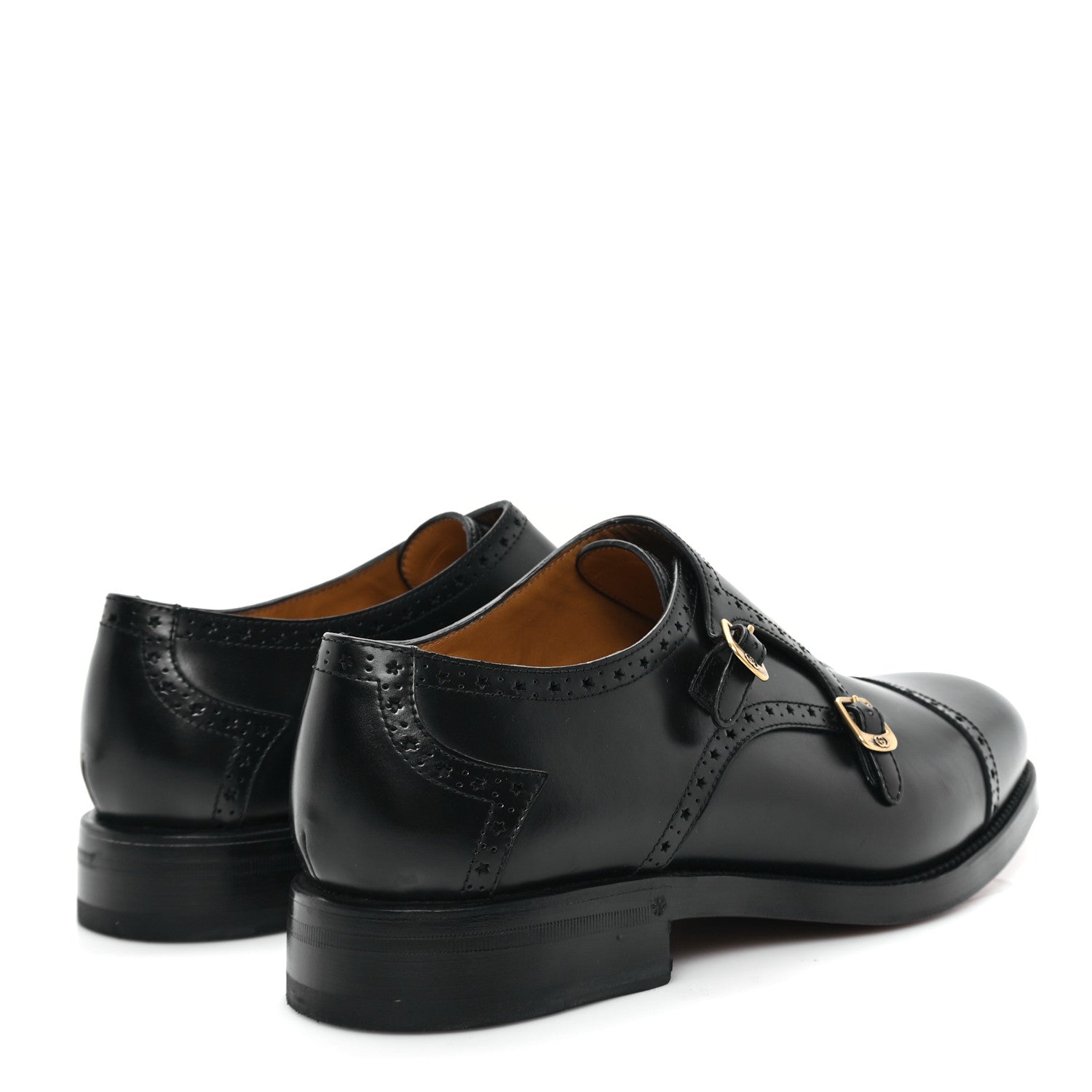 Gucci Calfskin Mens Double Monk Strap Loafers 11.5 Black 5 of 11