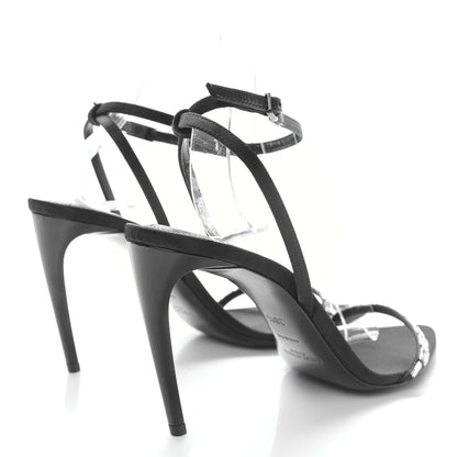 Saint Laurent Silk Embellished Sandals 36.5 Black 4 of 7