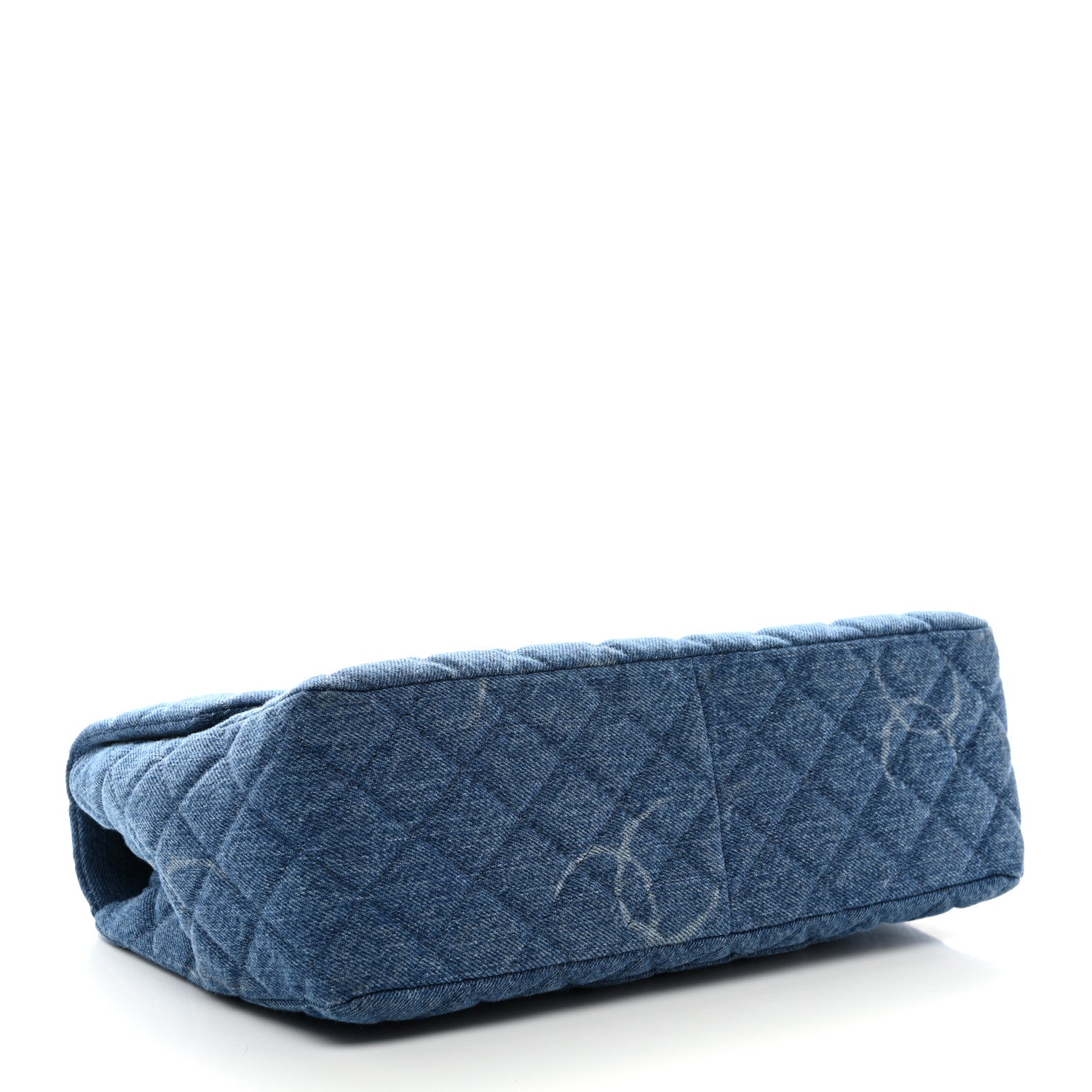 Chanel Denim Quilted CC Print Jumbo Single Flap Blue 4 of 10