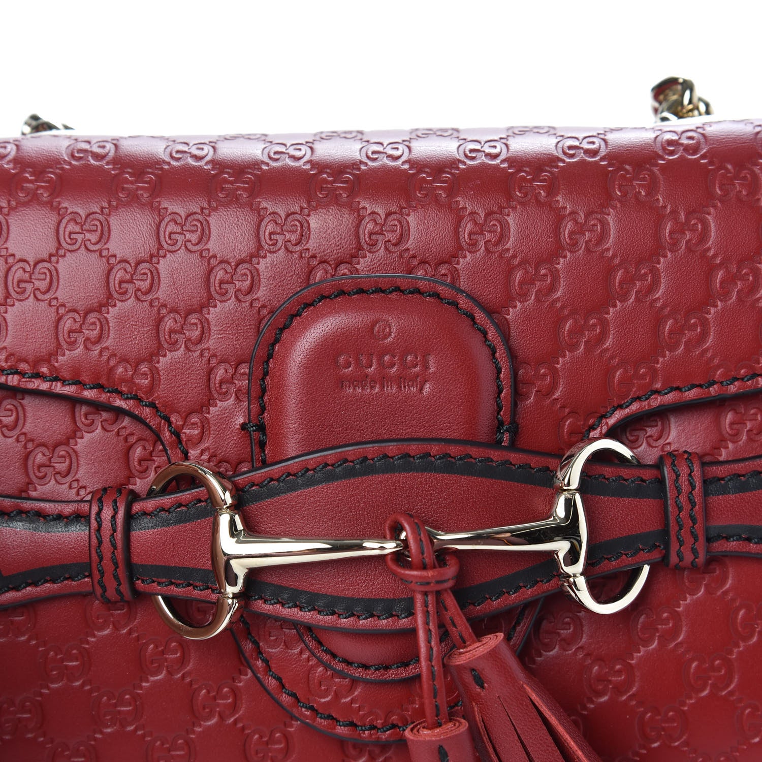 Gucci Soft Microguccissima Mini Emily Chain Shoulder Bag Rosso 8 of 10