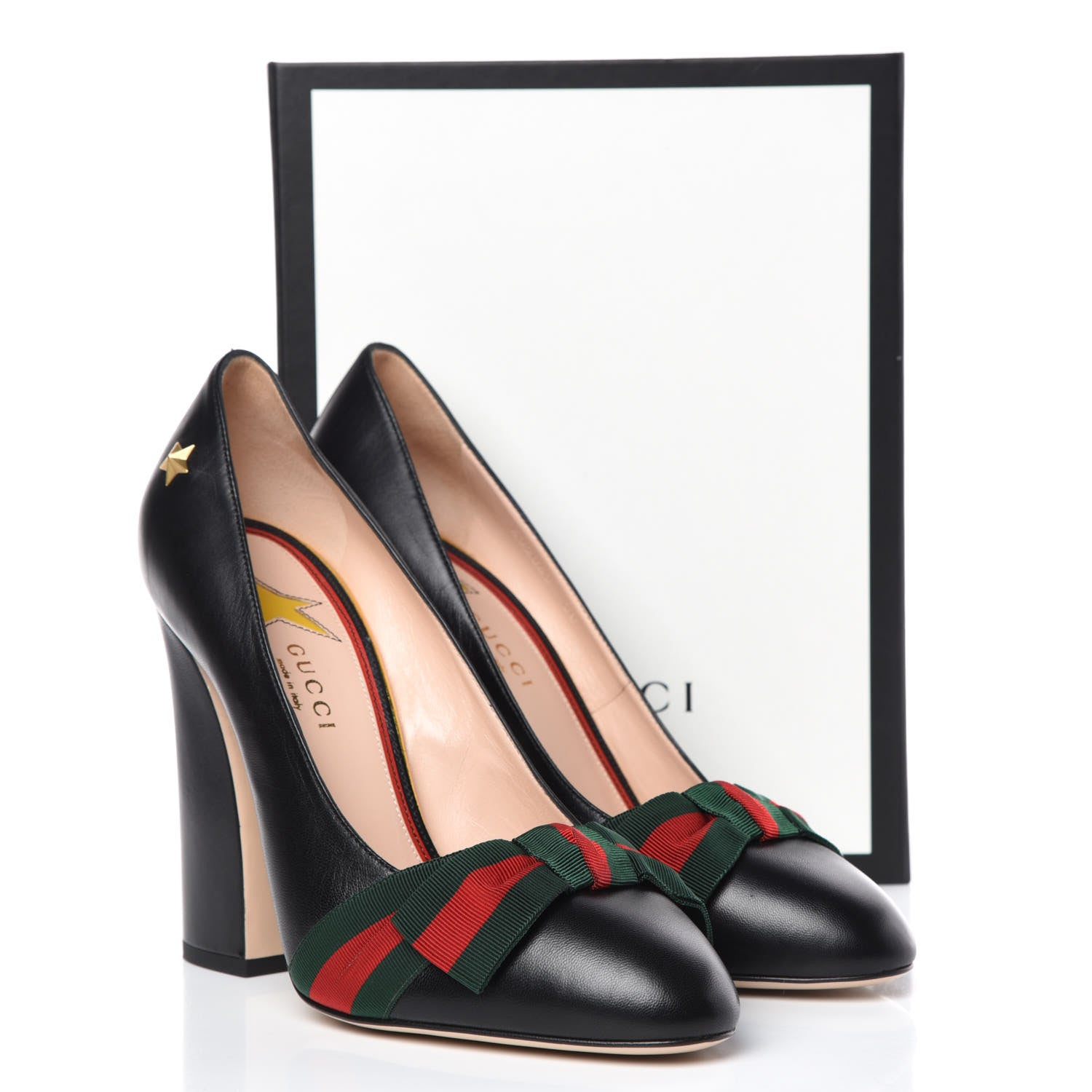 Gucci Malaga Kid Web Bow Pumps 39 Black 12 of 12