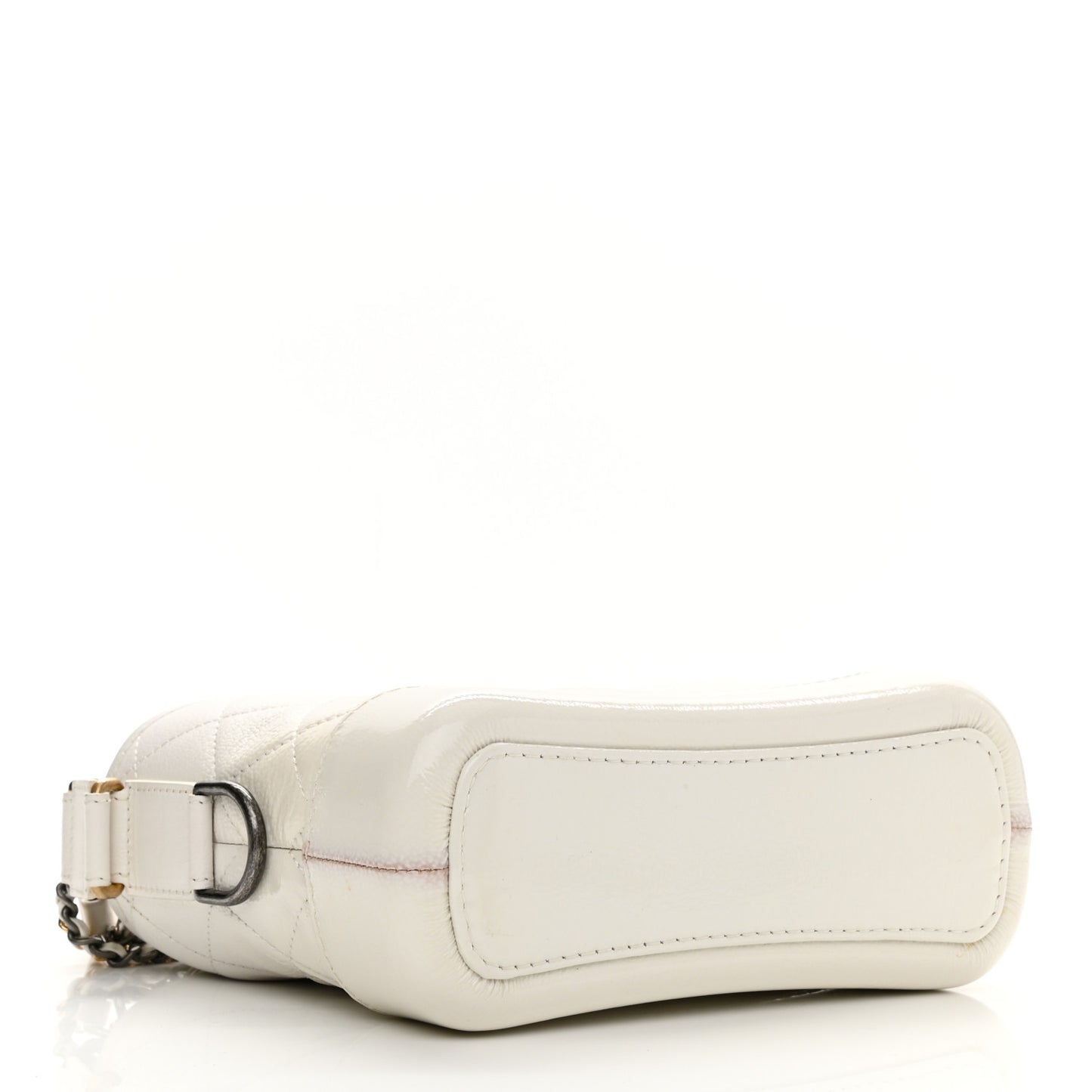 Aged Calfskin Quilted Small Gabrielle Hobo White