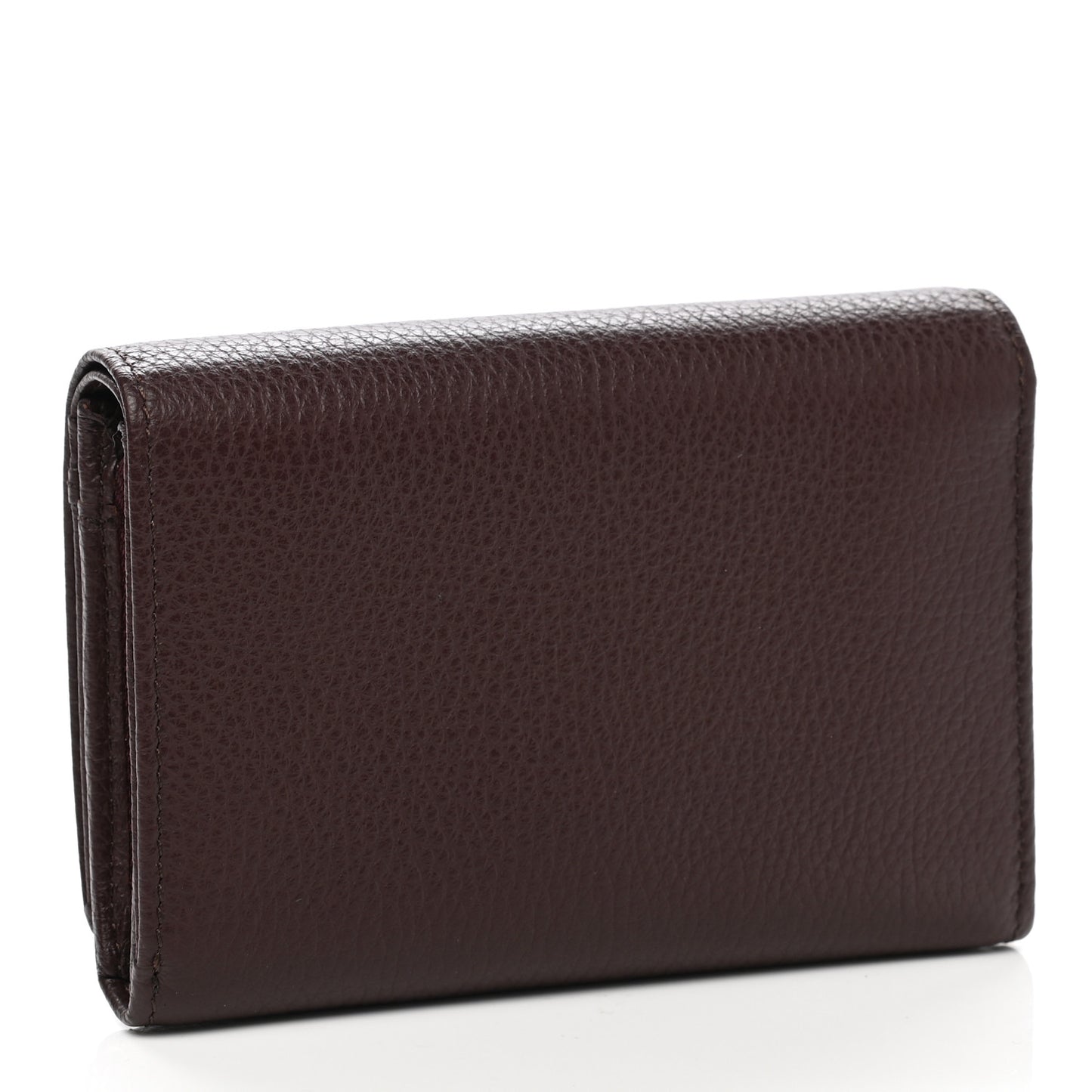 Small Classic Grain Medium Plaque French Purse Wallet Oxblood