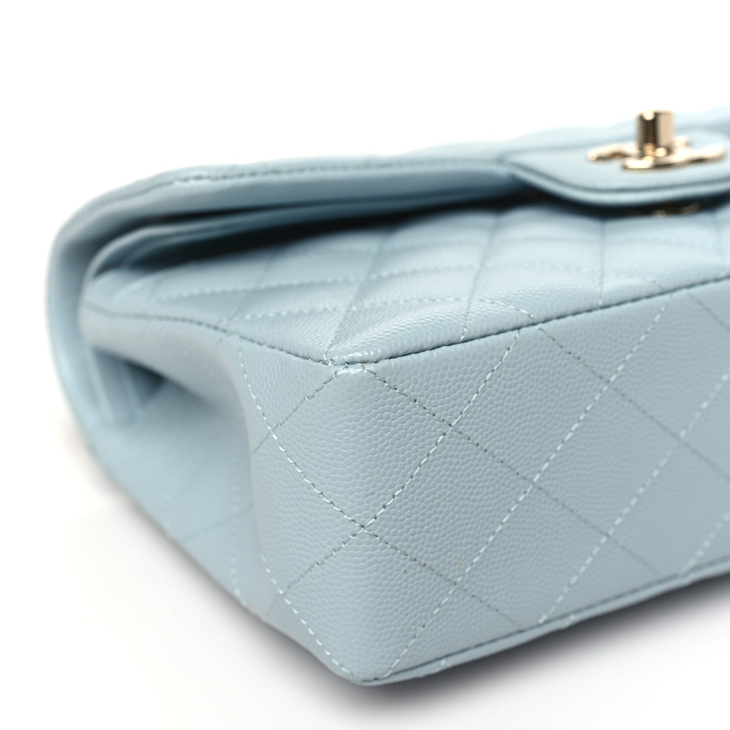 Chanel Caviar Quilted Small Double Flap Light Blue 9 of 10