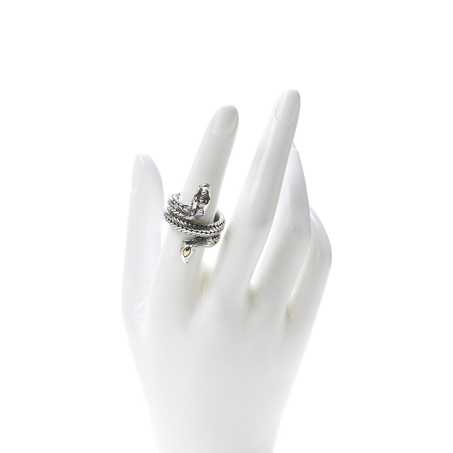 Sterling Silver 18K Yellow Gold Naga Dragon Coil Ring 54 7