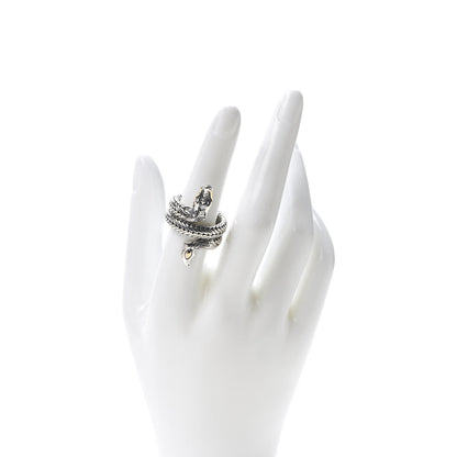 John Hardy Sterling Silver 18K Yellow Gold Naga Dragon Coil Ring 54 7 2 of 6