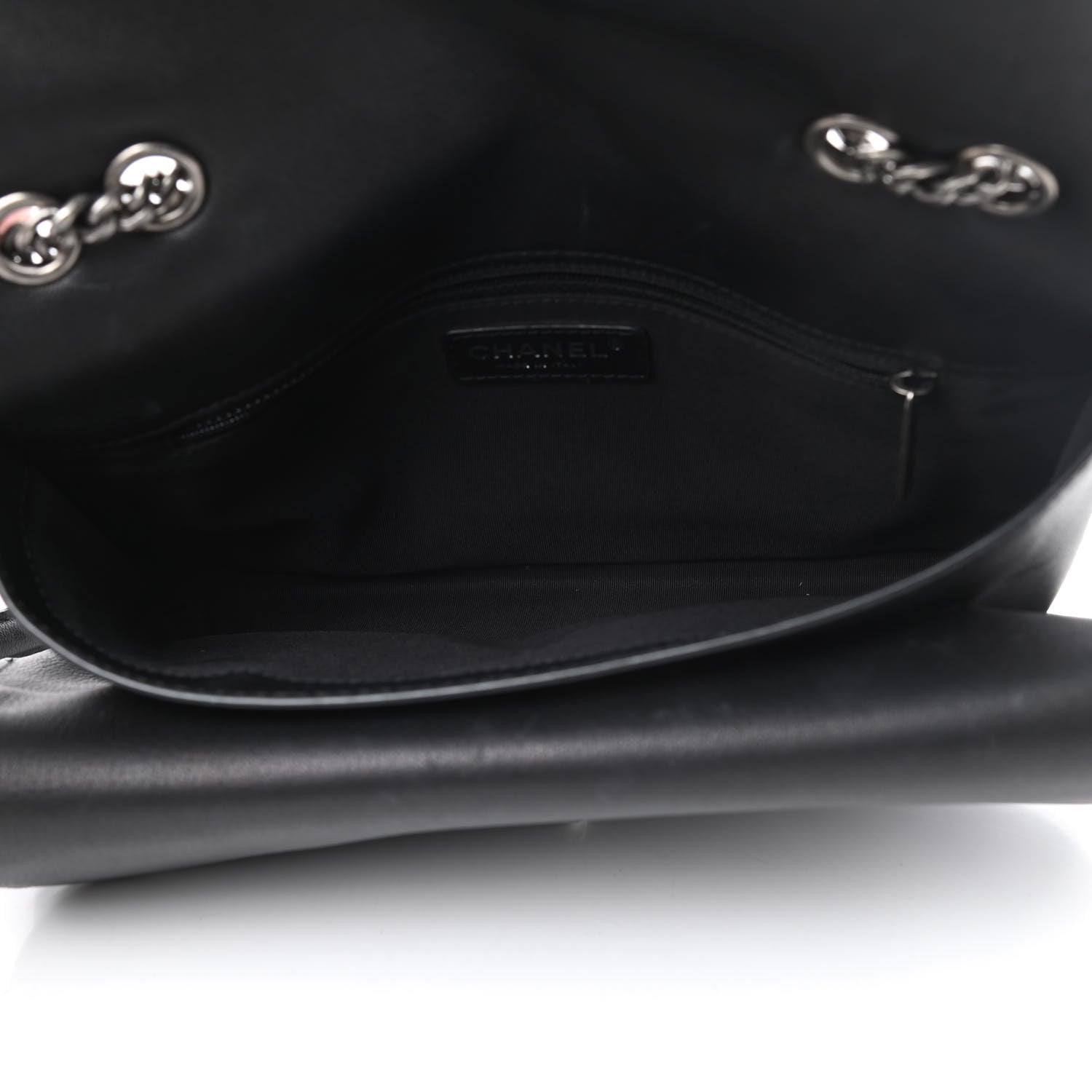 Chanel Lambskin Quilted Large Natural CC Flap Black 6 of 16