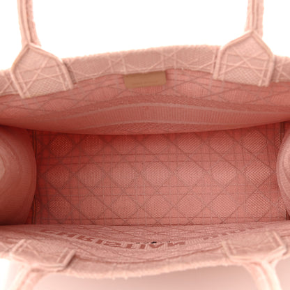 Christian Dior Canvas Embroidered Cannage Medium Book Tote Bois De Rose 5 of 13