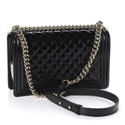 Chanel Iridescent Glazed Calfskin Quilted New Medium Boy Flap Black 3 of 11