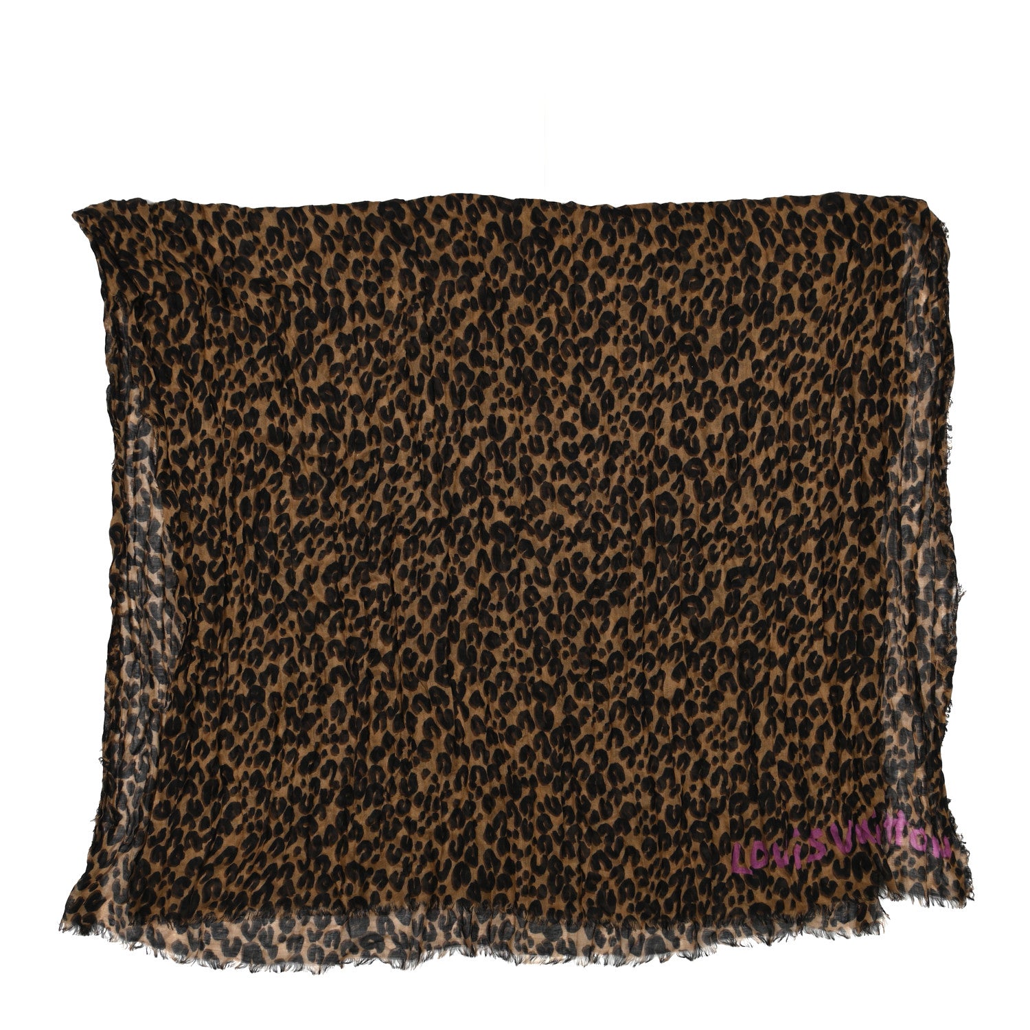 Louis Vuitton Cashmere Silk Leopard Etole Stole Marron 2 of 4