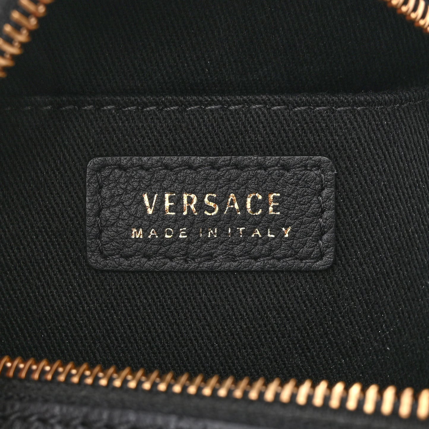 Calfskin La Medusa Round Camera Bag Black
