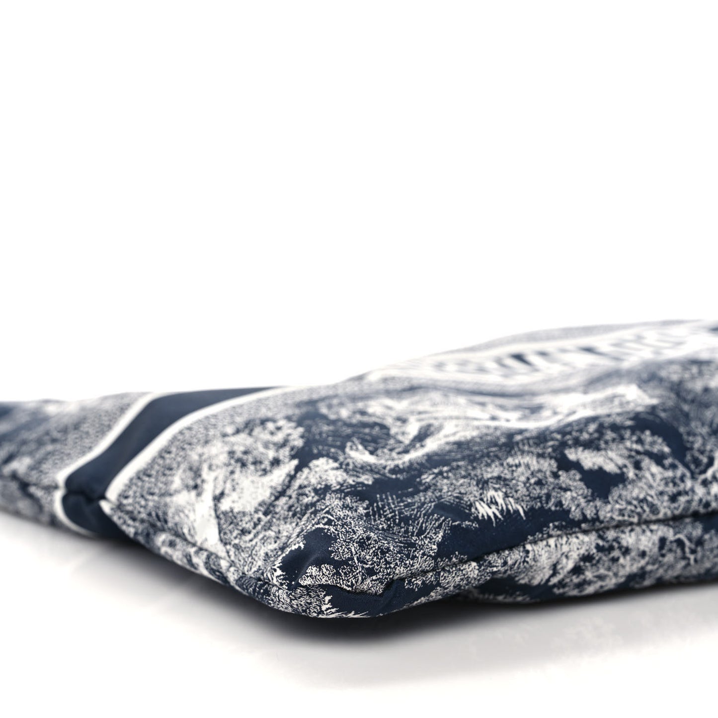 Embroidered Toile De Jouy Diortravel Zipped Pouch Blue