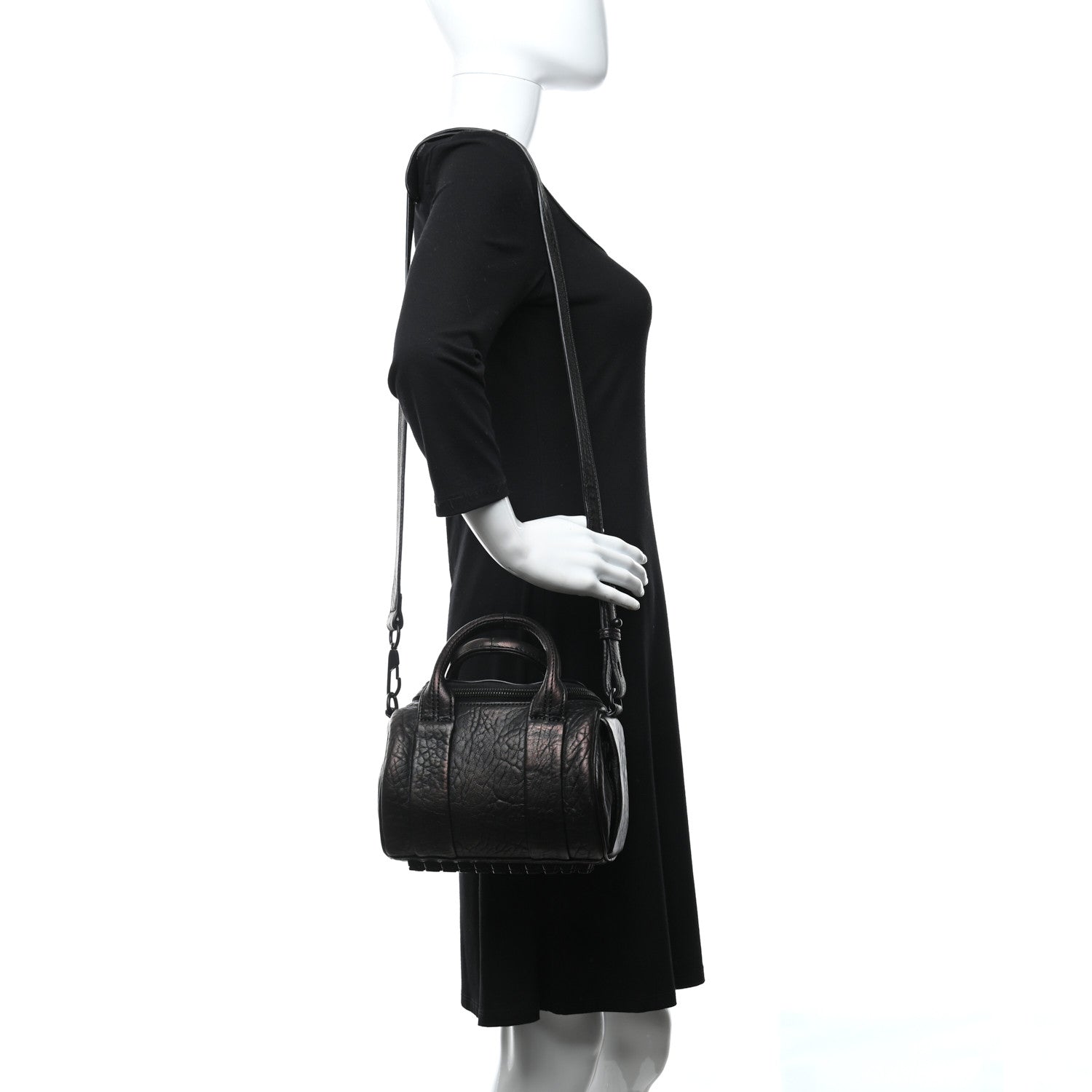 Alexander Wang Pebbled Lambskin Mini Rockie Black Matte Bronze Black Hardware 2 of 8