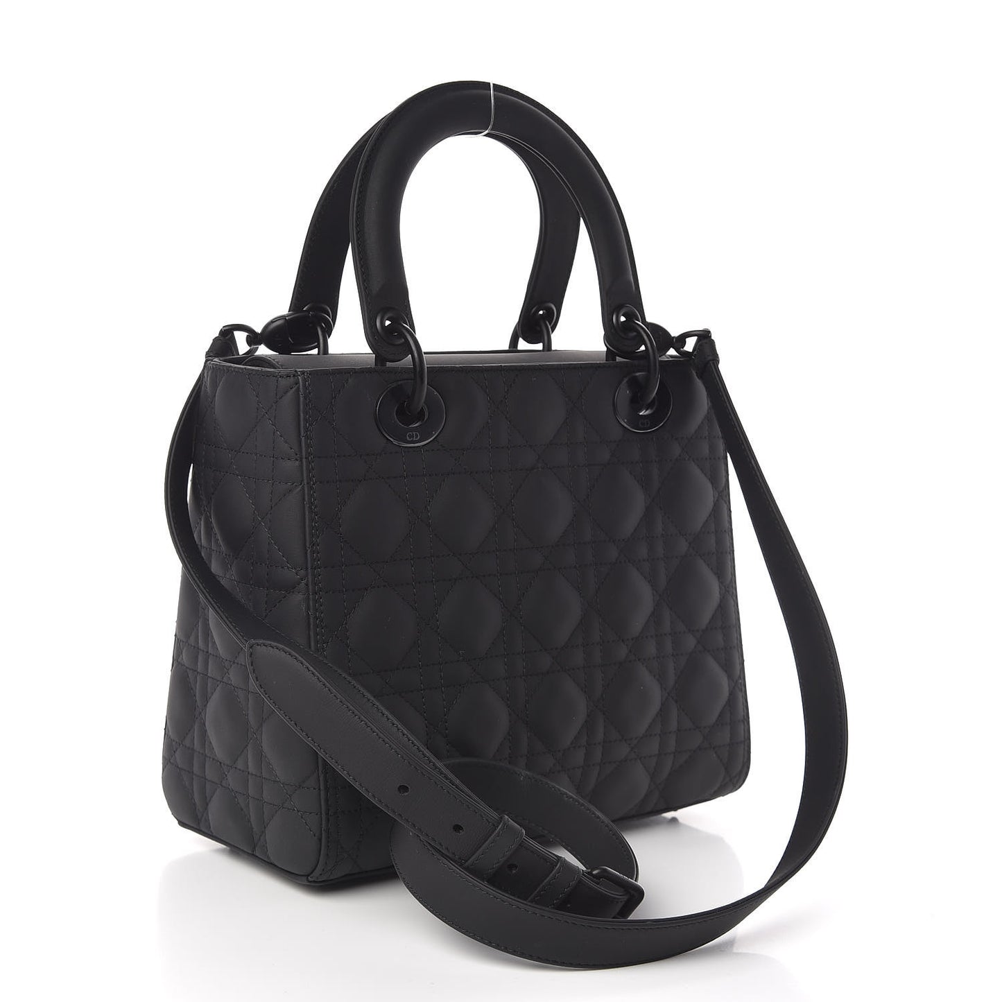 Ultra Matte Calfskin Cannage Medium Lady Dior Black